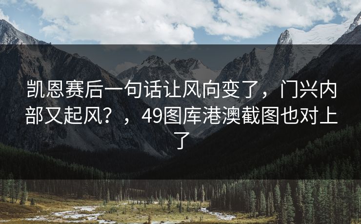凯恩赛后一句话让风向变了，门兴内部又起风？，49图库港澳截图也对上了