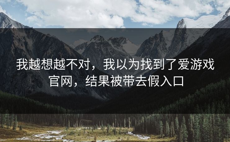 我越想越不对，我以为找到了爱游戏官网，结果被带去假入口
